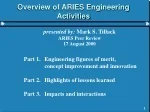 ARIES Engineering Activities Overview by Mark S. Tillack - slide 1