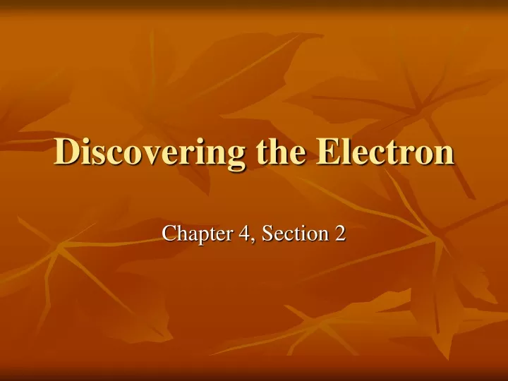 discovering the electron