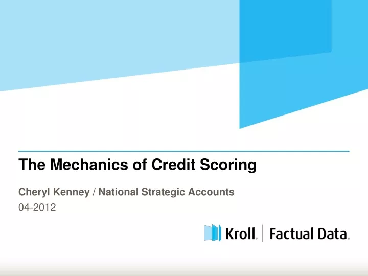 the mechanics of credit scoring