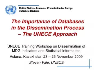 UNECE Training Workshop on Dissemination of MDG Indicators and Statistical Information