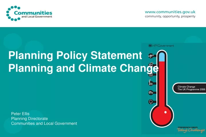 planning policy statement planning and climate change