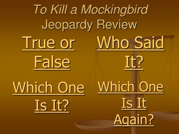 to kill a mockingbird jeopardy review