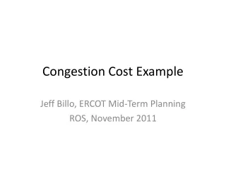 Congestion Cost Example