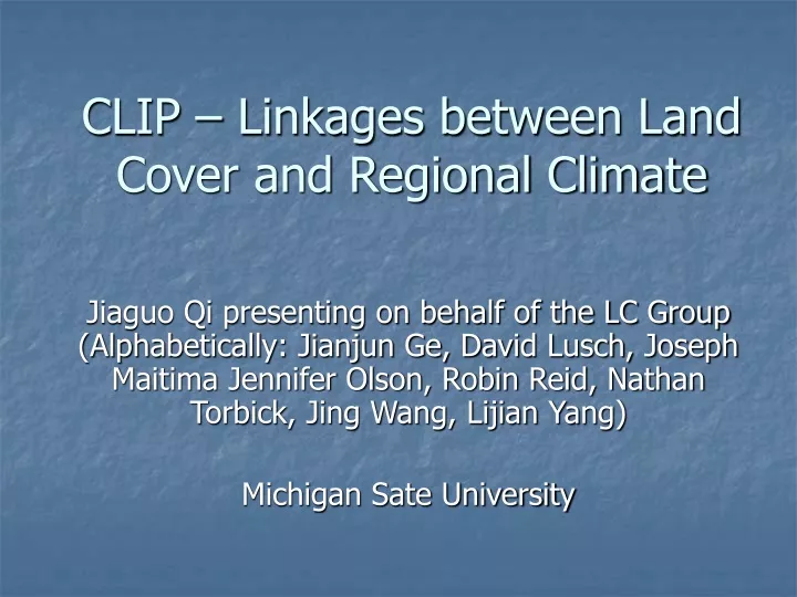clip linkages between land cover and regional climate