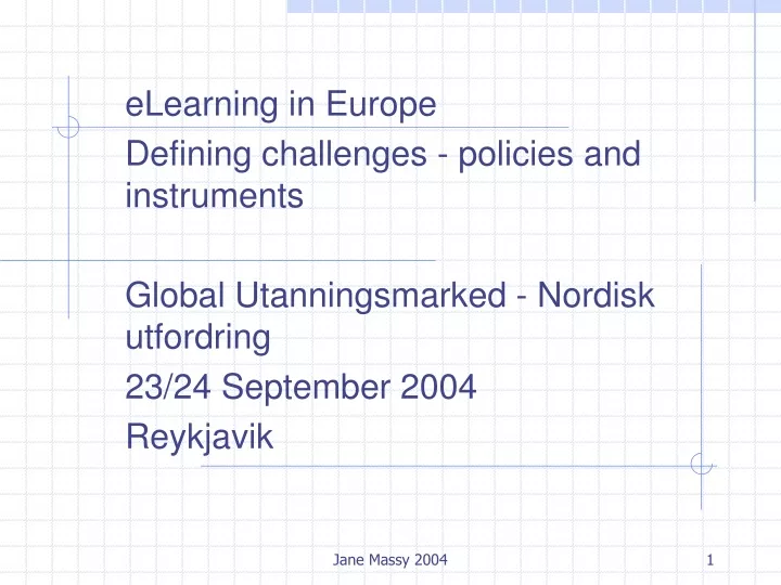 elearning in europe defining challenges policies