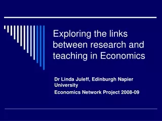 Exploring the links between research and teaching in Economics