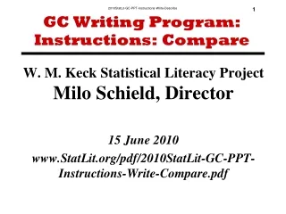 GC Writing Program: Instructions: Compare
