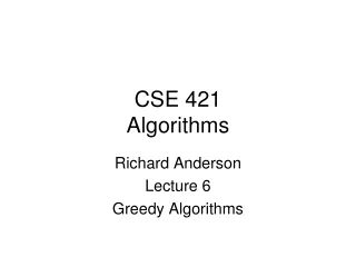 CSE 421 Algorithms