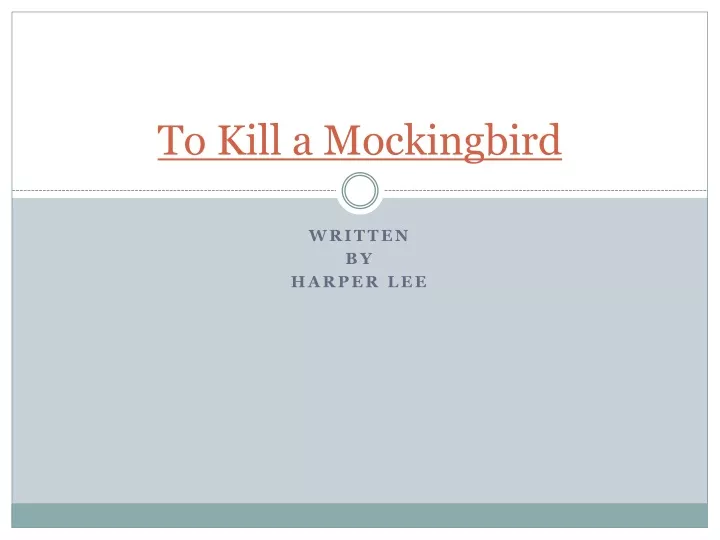 to kill a mockingbird