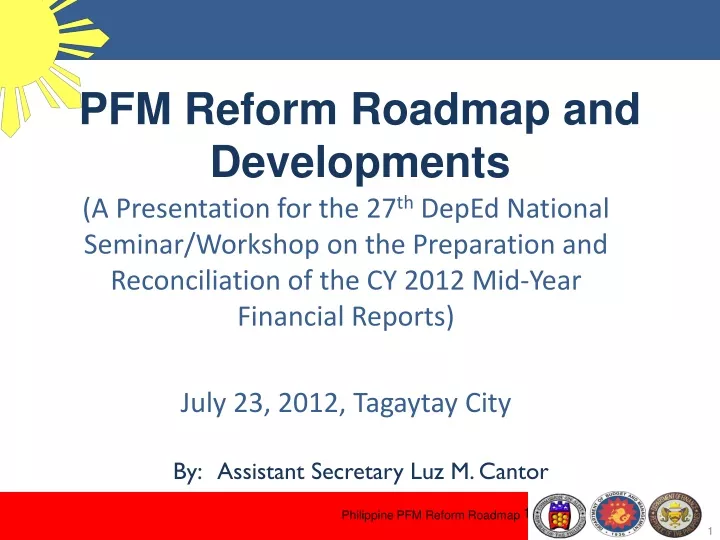 pfm reform roadmap and developments