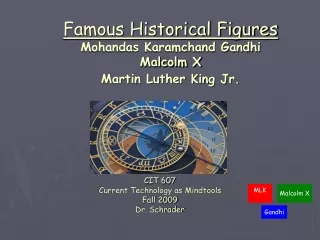 Famous Historical Figures Mohandas Karamchand Gandhi  Malcolm X Martin Luther King Jr.