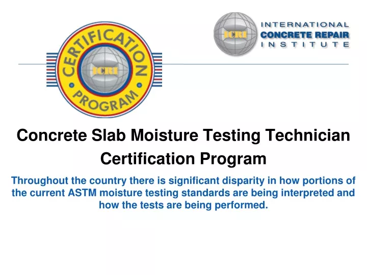 concrete slab moisture testing technician