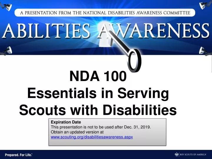 nda 100 essentials in serving scouts with disabilities