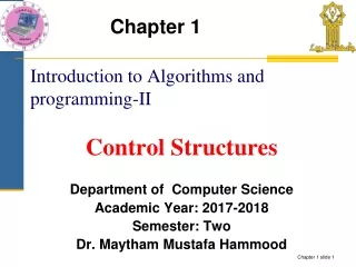 Introduction to Algorithms and programming-II