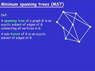 Minimum spanning trees (MST)