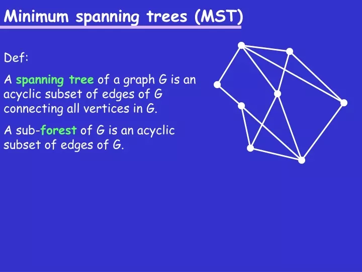 minimum spanning trees mst