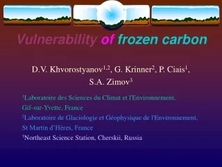 Vulnerability of  frozen carbon