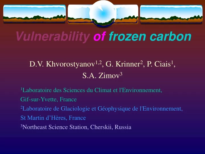 vulnerability of frozen carbon