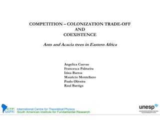 COMPETITION – COLONIZATION TRADE-OFF  AND  COEXISTENCE