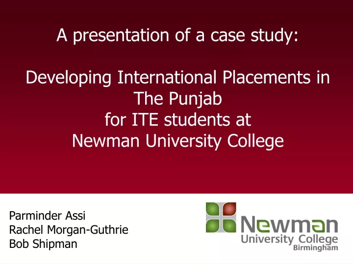 a presentation of a case study developing