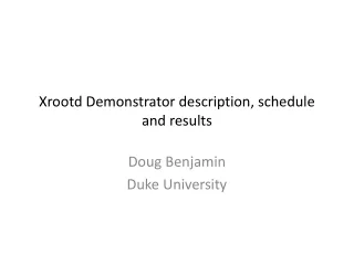 Xrootd Demonstrator description, schedule and results