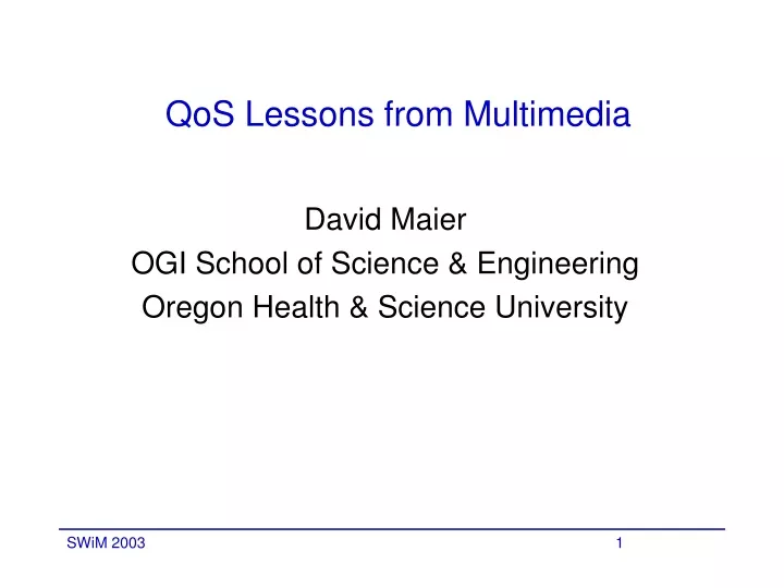 qos lessons from multimedia