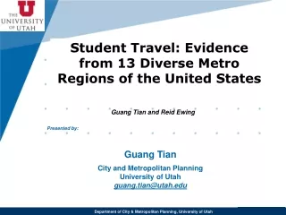 Student Travel: Evidence from 13 Diverse Metro Regions of the United States