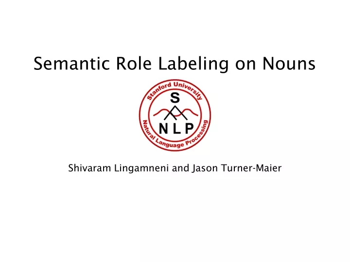semantic role labeling on nouns