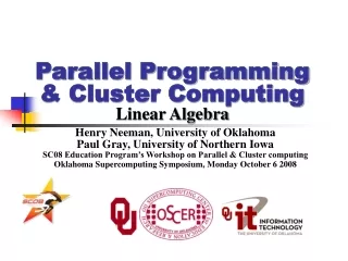 Parallel Programming &amp; Cluster Computing Linear Algebra