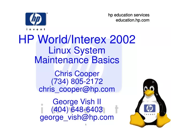 hp world interex 2002 linux system maintenance