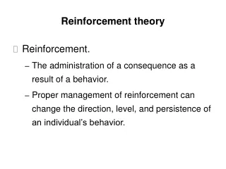 Reinforcement theory