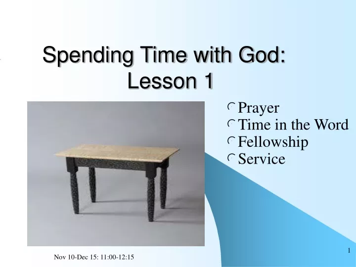 spending time with god lesson 1
