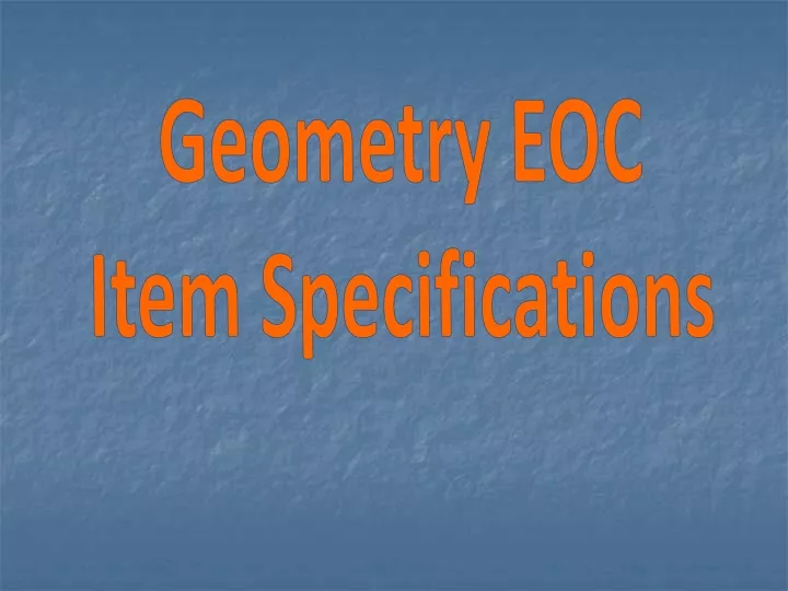 geometry eoc item specifications