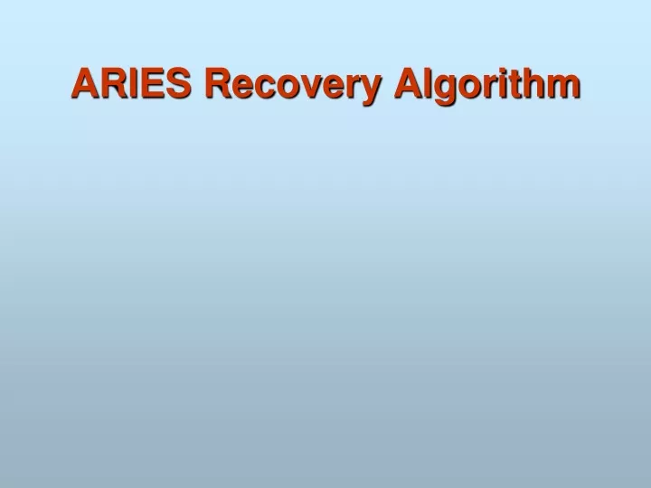 aries recovery algorithm