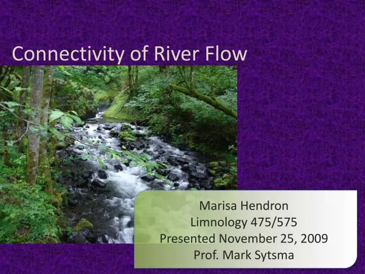 connectivity of river flow