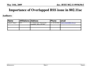 Importance of Overlapped BSS issue in 802.11ac