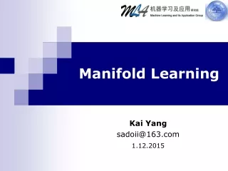 Manifold Learning