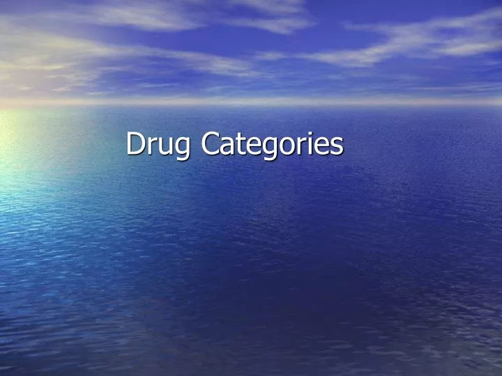 drug categories