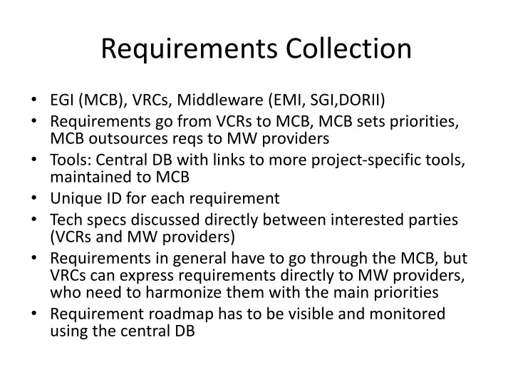 requirements collection