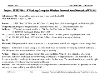 Project: IEEE P802.15 Working Group for Wireless Personal Area Networks (WPANs)