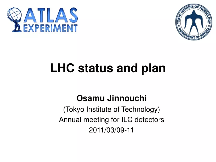 lhc status and plan