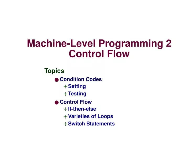 machine level programming 2 control flow