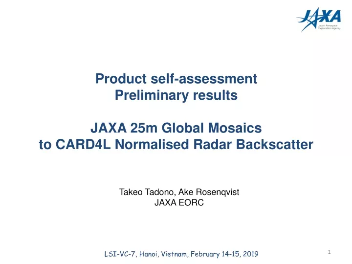 product self assessment preliminary results jaxa