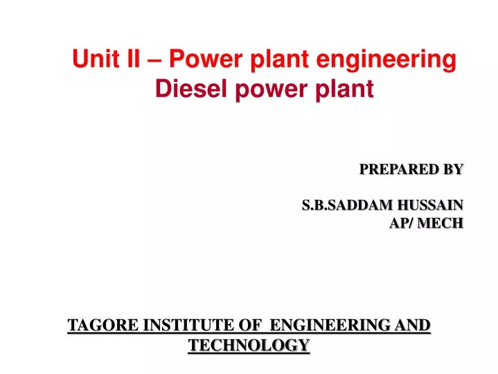 unit ii power plant engineering diesel power plant
