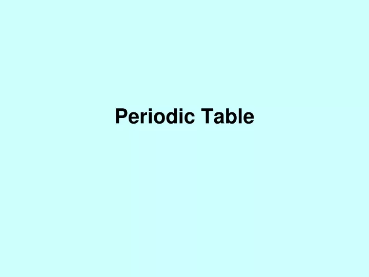 periodic table