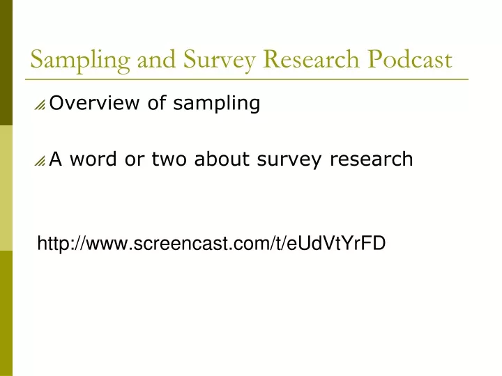 sampling and survey research podcast