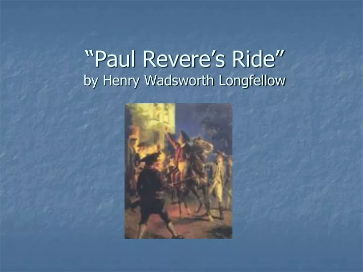 paul revere s ride by henry wadsworth longfellow