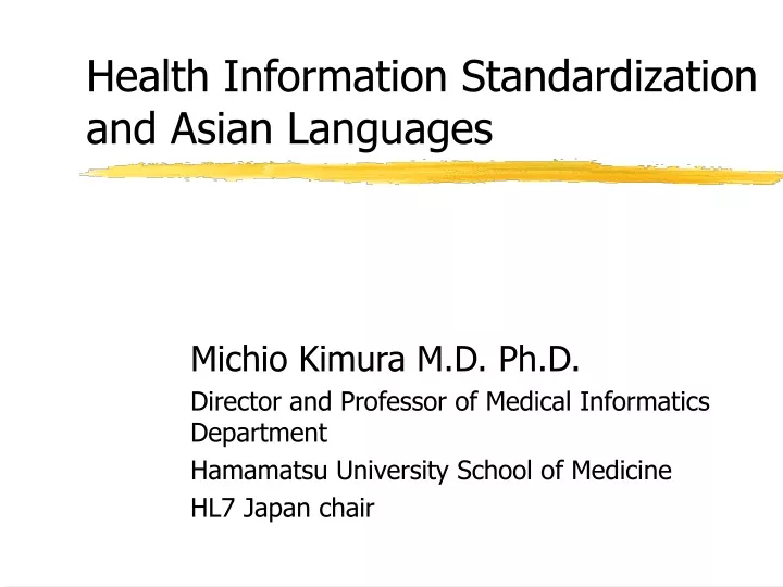 health information standardization and asian languages