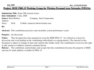 Project: IEEE P802.15 Working Group for Wireless Personal Area Networks (WPANs)