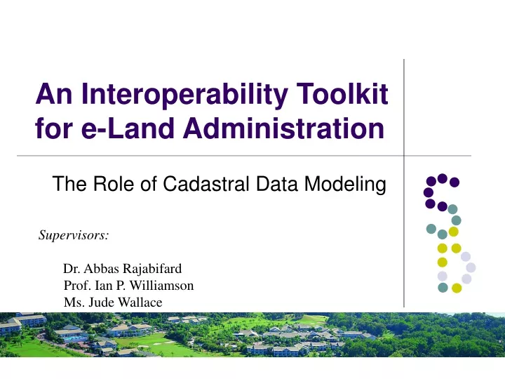 an interoperability toolkit for e land administration